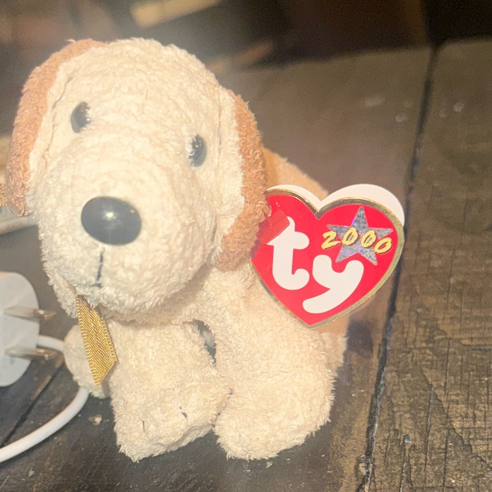 Ty Cream and Brown Dog Plush